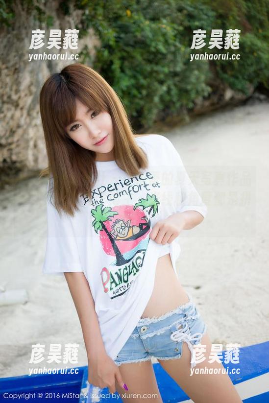 MiStar魅妍社 - 小蕾蕾的夏天写真作品，果然不愧是个博主，光线和角度都是拼的。